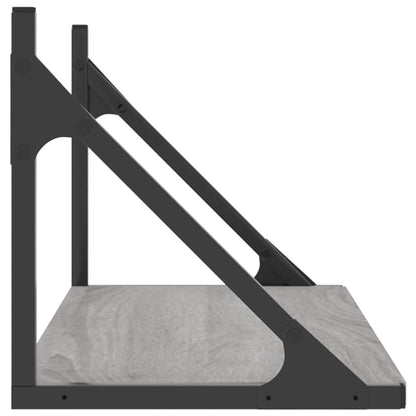 Étagères murales 2pcs sonoma gris 60x25x25,5 cm bois ingénierie