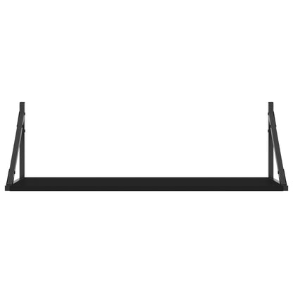 Étagères murales 2 pcs noir 80x25x25,5 cm bois d'ingénierie