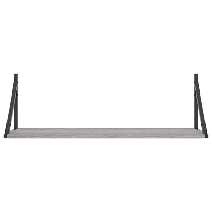 Étagères murales 2pcs sonoma gris 80x25x25,5 cm bois ingénierie