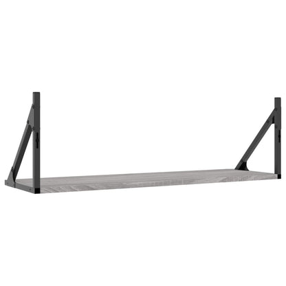 Étagères murales 2pcs sonoma gris 80x25x25,5 cm bois ingénierie