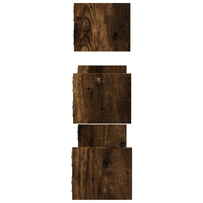 Ensemble d'étagères murales avec barres 3 pcs chêne fumé