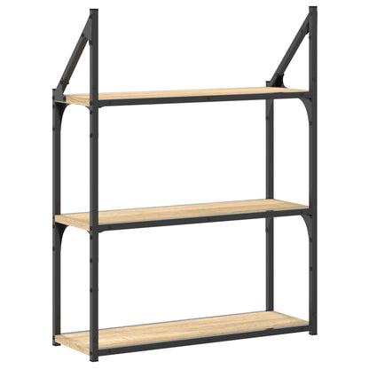 Étagère murale 3 niveaux chêne sonoma 60x21x78,5 cm