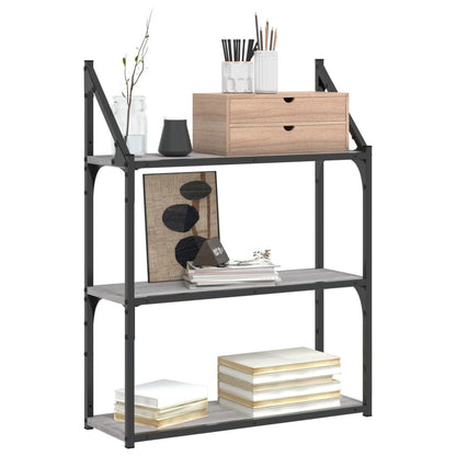 Étagère murale 3 niveaux sonoma gris 60x21x78,5 cm