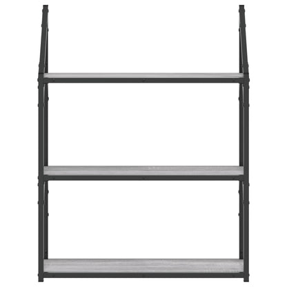 Étagère murale 3 niveaux sonoma gris 60x21x78,5 cm