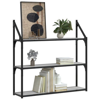 Étagère murale 3 niveaux sonoma gris 80x21x78,5 cm
