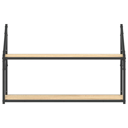 Étagère murale 2 niveaux chêne sonoma 80x21x51 cm
