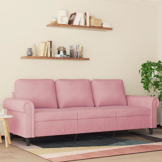 Canapé à 3 places Rose 180 cm Velours