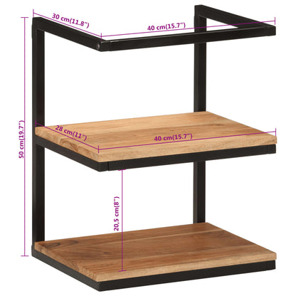 Étagère murale 40x30x50 cm bois massif d'acacia et fer
