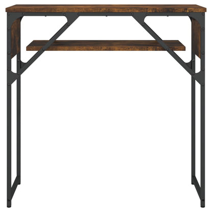 Table console avec étagère chêne fumé 75x30x75 cm