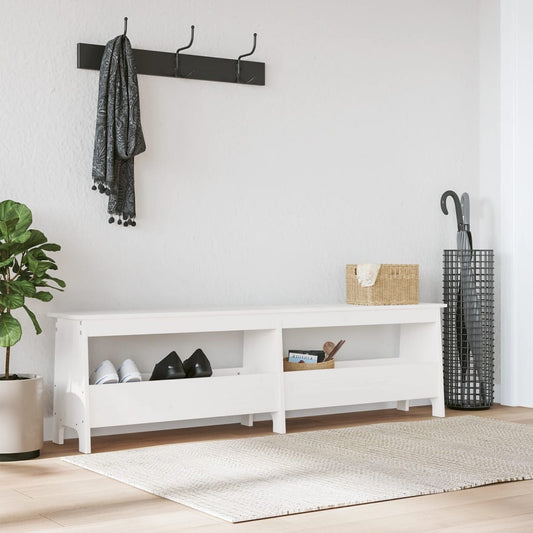 Banc d'entrée blanc 160x28x45 cm bois de pin massif