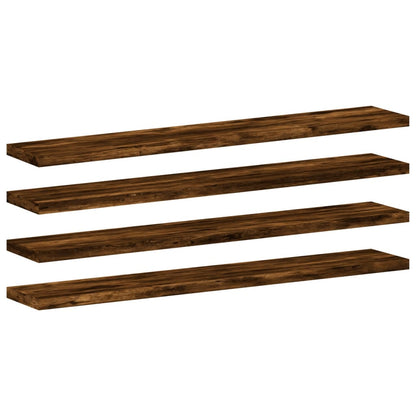 Étagères murales 4 pcs chêne fumé 60x10x1,5cm bois d'ingénierie