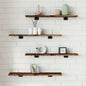 Étagères murales 4 pcs chêne fumé 60x10x1,5cm bois d'ingénierie