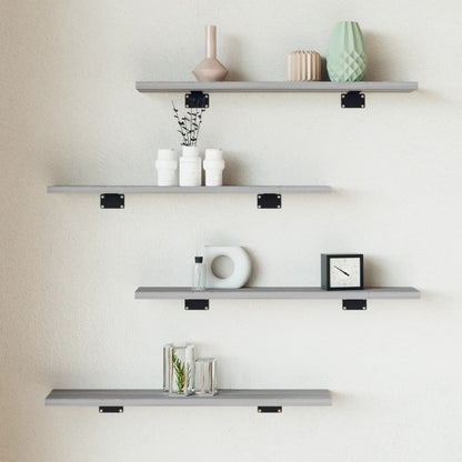 Étagères murales 4 pcs sonoma gris 60x10x1,5 cm bois ingénierie