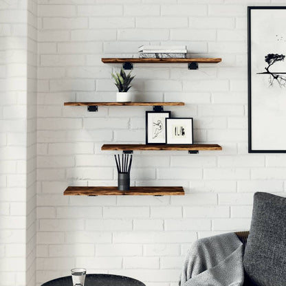 Étagères murales 4 pcs chêne fumé 60x20x1,5cm bois d'ingénierie