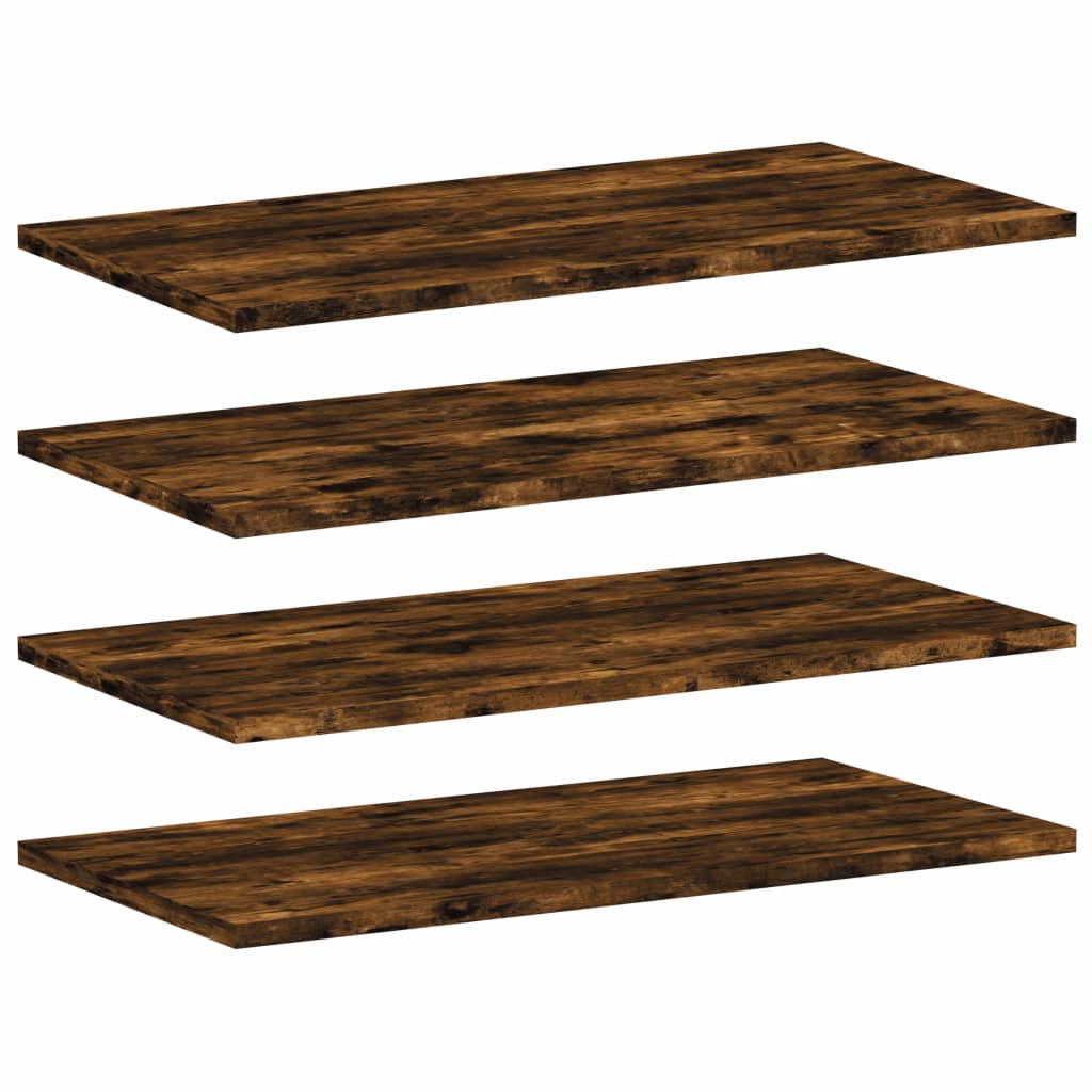 Étagères murales 4 pcs chêne fumé 60x30x1,5cm bois d'ingénierie