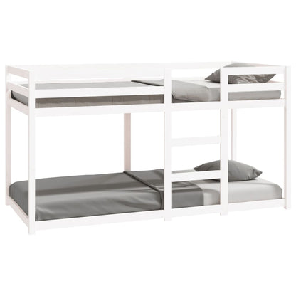Lit superposé sans matelas blanc 90x200 cm bois de pin massif