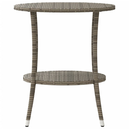 Lot de 2 chaises de jardin inclinables avec Table en résine tressée grise