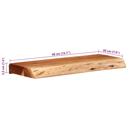 Étagères murales 2 pcs 40x20x3,5 cm bois massif d'acacia