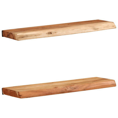 Étagères murales 2 pcs 60x20x3,5 cm bois massif d'acacia