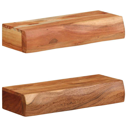 Étagères murales 2 pcs 40x17x8 cm bois massif d'acacia