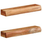 Étagères murales 2 pcs 60x17x8 cm bois massif d'acacia