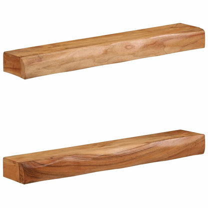 Étagères murales 2 pcs 80x17x8 cm bois massif d'acacia