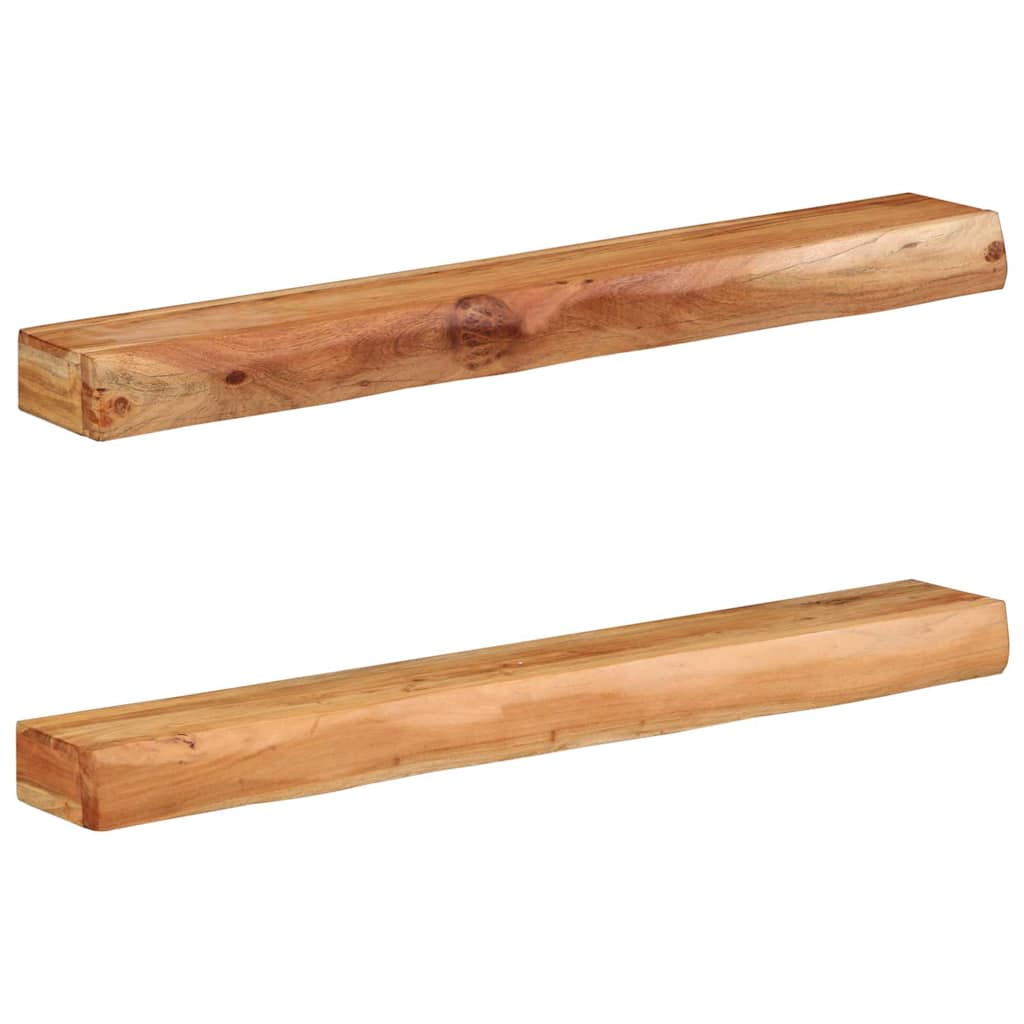 Étagères murales 2 pcs 100x17x8 cm bois massif d'acacia