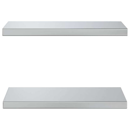 Étagères murales 2 pcs 50x23,5x3 cm argenté acier inoxydable