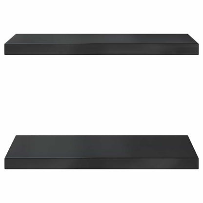 Étagères murales 2 pcs 50x30x3 cm noir acier inoxydable