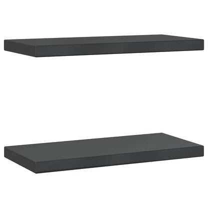 Étagères murales 2 pcs 50x23,5x3 cm noir acier inoxydable