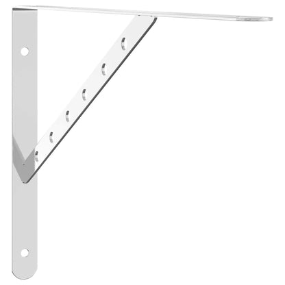 Supports d'étagères 4 pcs 40x2,5x25 cm argenté acier inoxydable