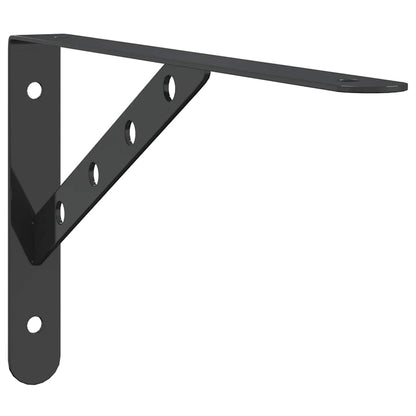 Supports d'étagères 4 pcs 30x2,5x15,5 cm noir acier inoxydable
