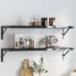 Supports d'étagères 4 pcs 30x2,5x15,5 cm noir acier inoxydable