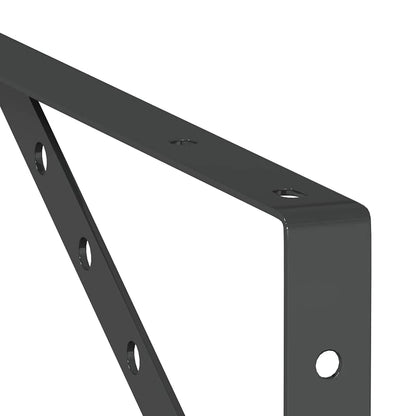 Supports d'étagères 4 pcs 40x2,5x25 cm noir acier inoxydable