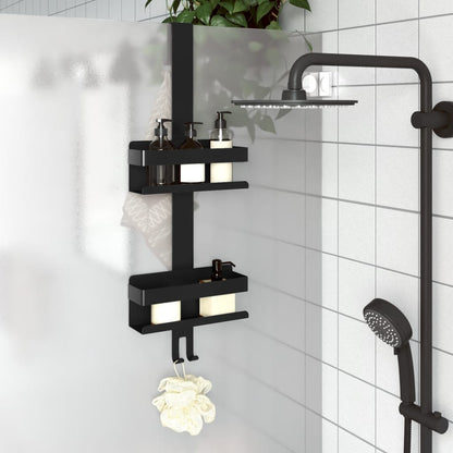 Support de douche suspendu noir mat acier inoxydable 304 brossé