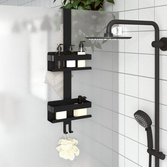 Support de douche suspendu noir mat acier inoxydable 304 brossé