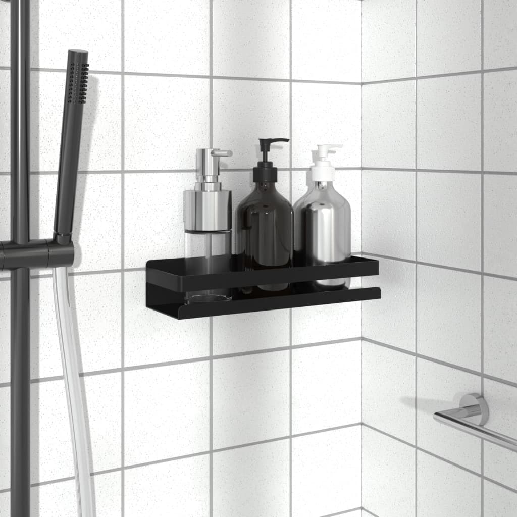 Étagère de douche noir mat acier inoxydable 304 brossé