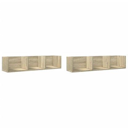 Armoires murales 2pcs chêne sonoma 75x18x16,5cm bois ingénierie