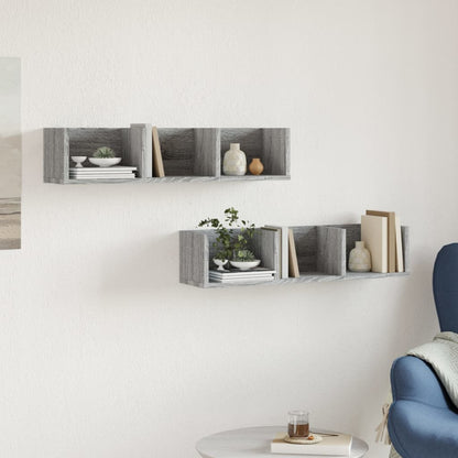 Armoires murales 2pcs sonoma gris 75x18x16,5 cm bois ingénierie
