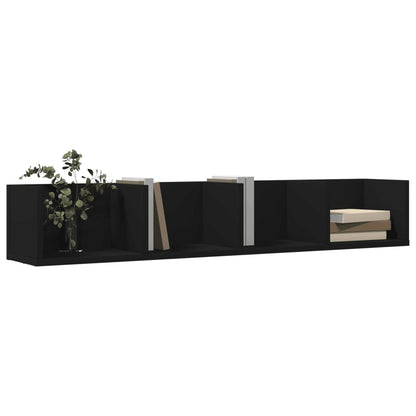 Armoires murales 2 pcs noir 99x18x16,5 cm bois d'ingénierie
