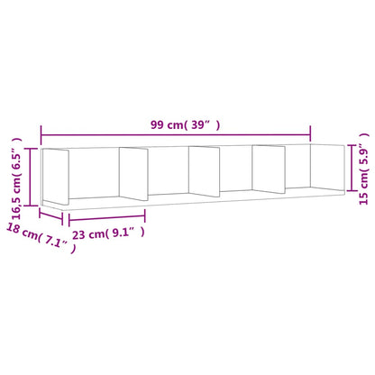 Armoires murales 2pcs gris béton 99x18x16,5cm bois d'ingénierie