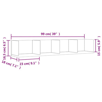 Armoires murales 2pcs chêne fumé 99x18x16,5cm bois d'ingénierie
