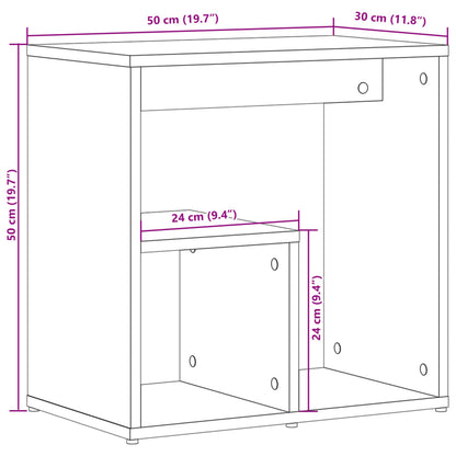 Table d'appoint Sonoma gris 50x30x50 cm Bois d'ingénierie