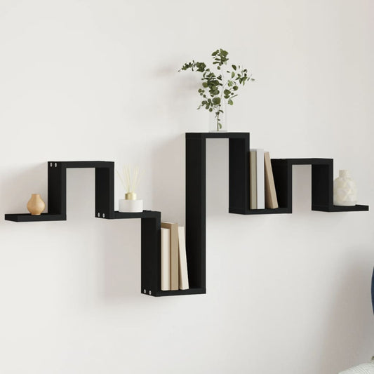 Étagère murale noir 104,5x10x43 cm bois d'ingénierie