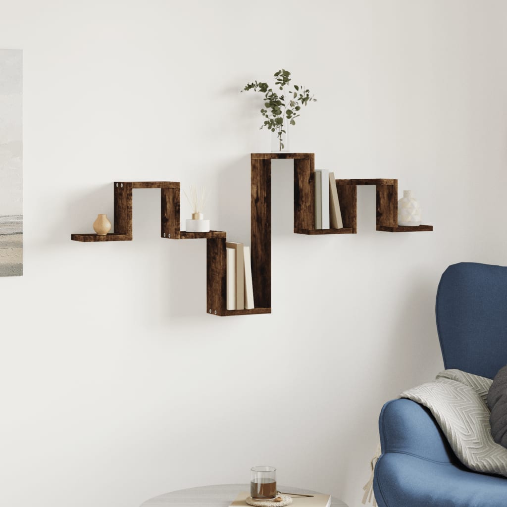 Étagère murale chêne fumé 104,5x10x43 cm bois d'ingénierie