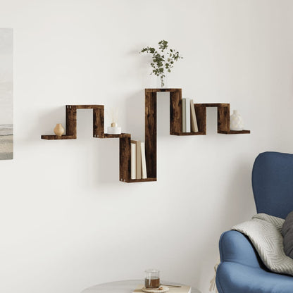 Étagère murale chêne fumé 104,5x10x43 cm bois d'ingénierie