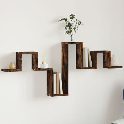 Étagère murale chêne fumé 104,5x10x43 cm bois d'ingénierie