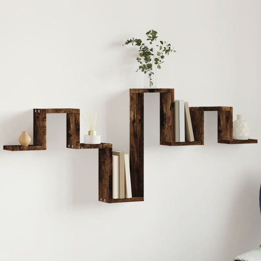 Étagère murale chêne fumé 104,5x10x43 cm bois d'ingénierie