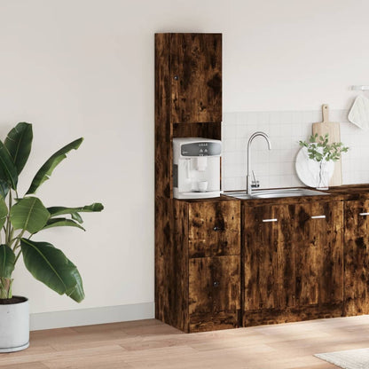 Mueble de cocina de roble ahumado 35x50x180 cm madera de ingeniería