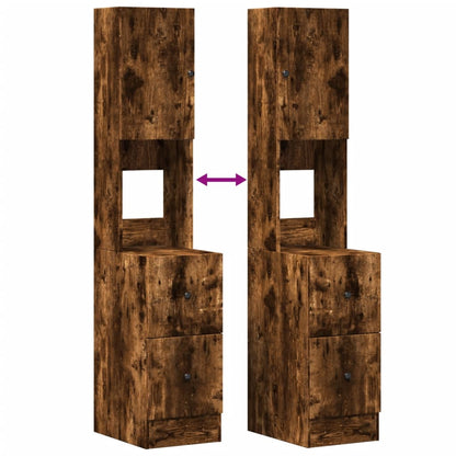 Mueble de cocina de roble ahumado 35x50x180 cm madera de ingeniería